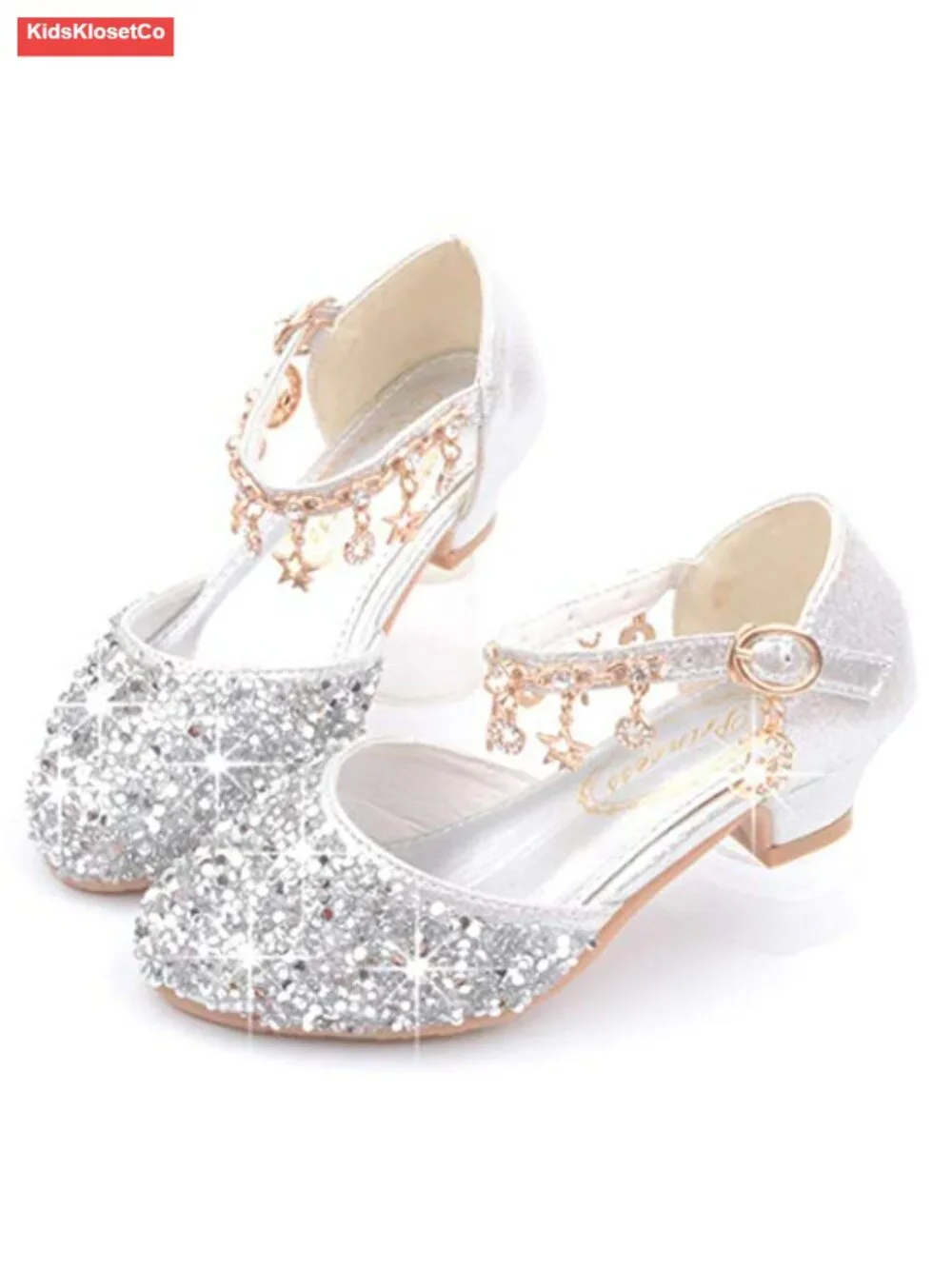 Glitter Sequin Princess Mary Jane Low Heel Dance Shoes